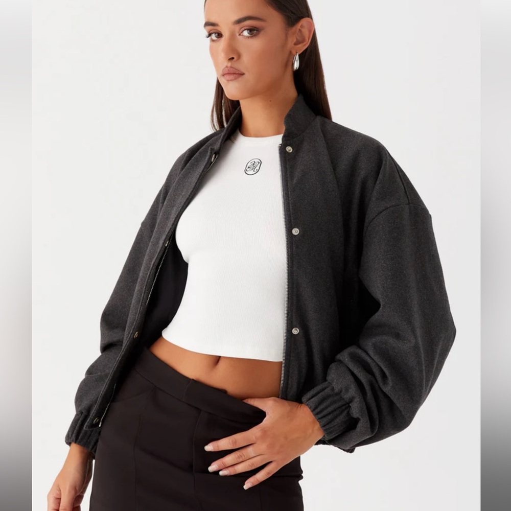 NWT Peppermayo Women's Black Bomber Jacket